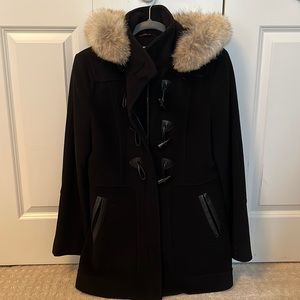 Marc New York toggle with Zipper coat.Leather details